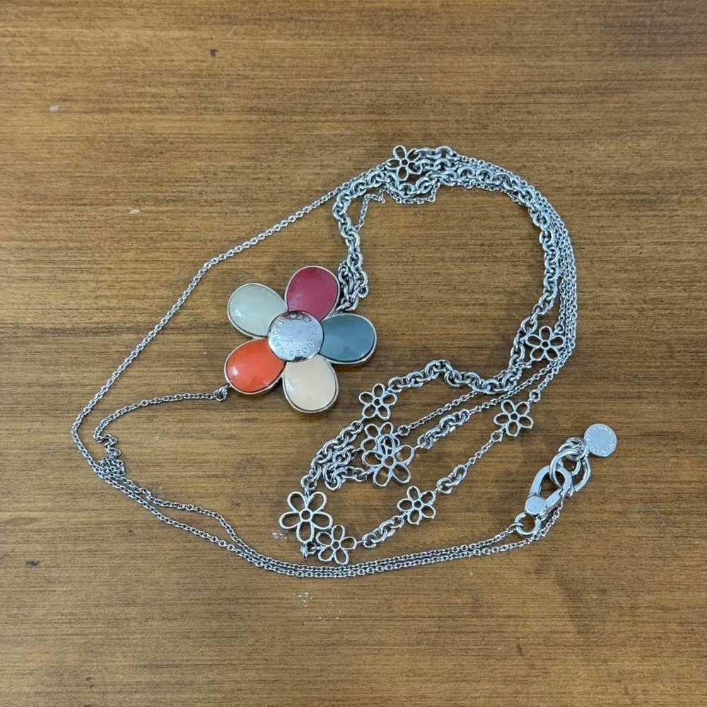 Marc Jacobs Silver flower necklace with assorted colors